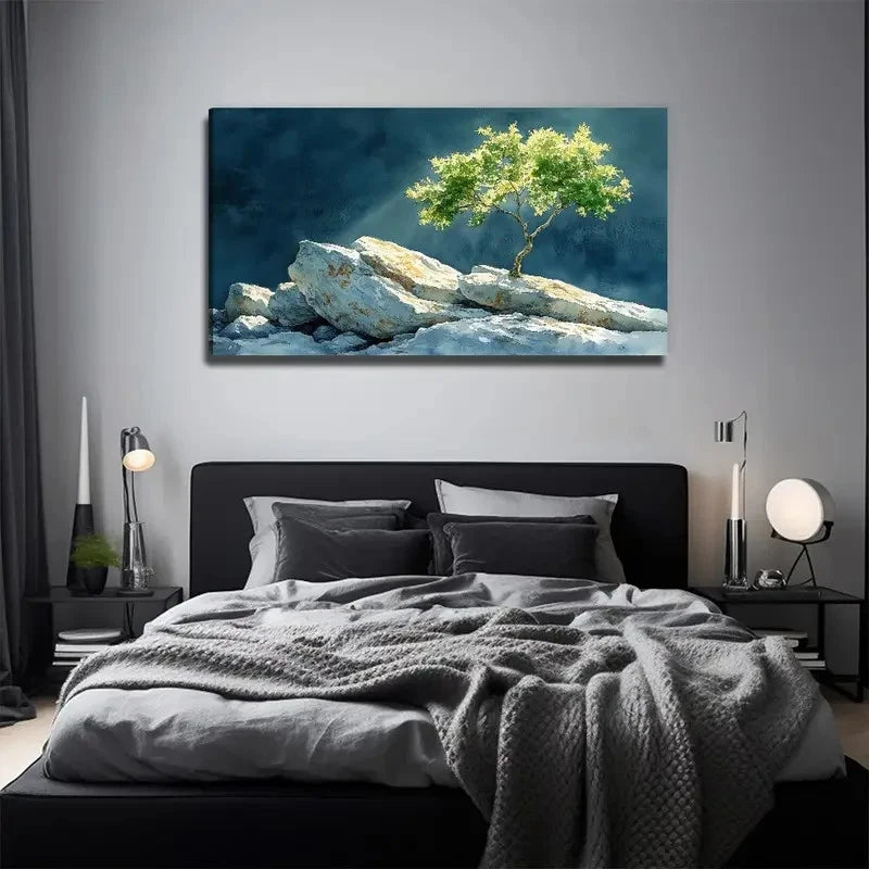 Stone On Stone Suitable Wall Art Canvas Office Home Room Framed 120x60cm