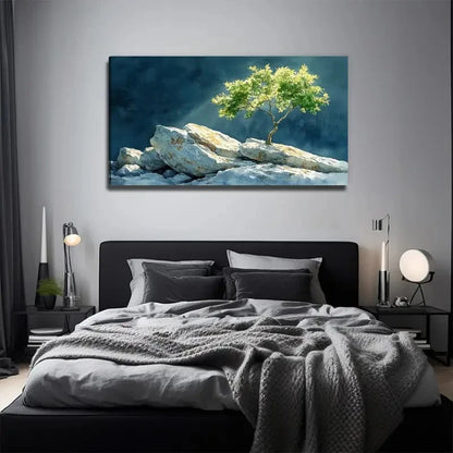 Stone On Stone Suitable Wall Art Canvas Office Home Room Framed 120x60cm