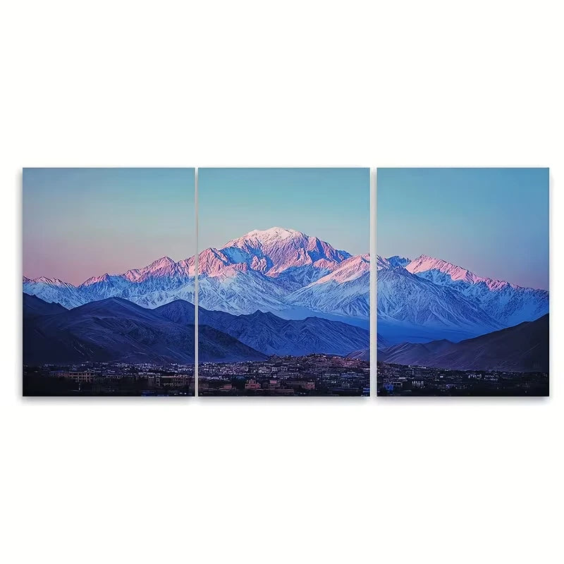 3pcs Mount Afghanistan Travel Prints Metal Print Ready to Hang Art