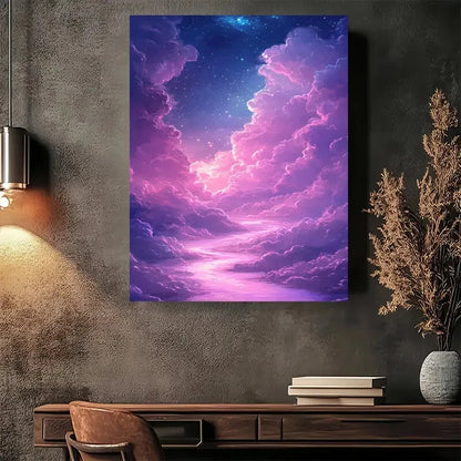 Beautiful Galaxy Clouds Dreamscape Painting 40x60cm Metal Print Ready to Hang