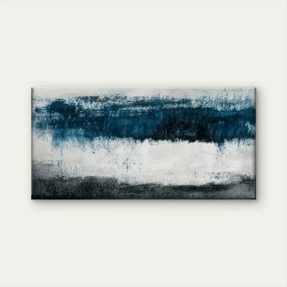 Blue White Abstract Wall Art Canvas Office Home Room Framed 120x60cm
