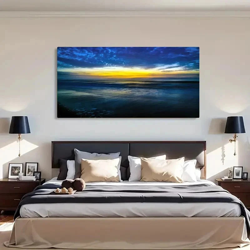 Silent Pier Moment Retro Wall Art Canvas Office Home Room Framed 120x60cm