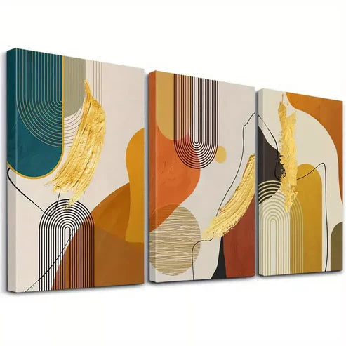 3pcs Luxury Abstract Line Wall Art Set Canvas Unframed - High Quality Print 100% Australian Made Wall Canvas