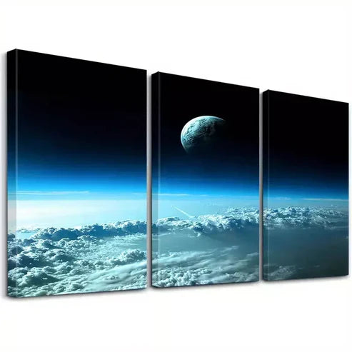 3pcs Modern Decorative Abstract Outer Space Wall Art Canvas Unframed - High Quality Print 100% Australian Made Wall Canvas