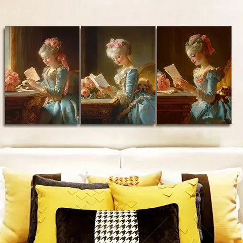 3pcs Afternoon Time Girl Wall Art Set Canvas Unframed - High Quality Print 100% Australian Made Wall Canvas