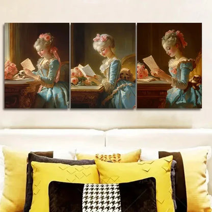3pcs Afternoon Time Girl Wall Art Set Canvas Unframed - High Quality Print 100% Australian Made Wall Canvas