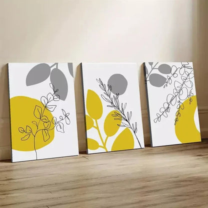 3pcs Modern Aesthetic Starry Sky Floral Night Canvas Unframed - High Quality Print 100% Australian Made Wall Canvas