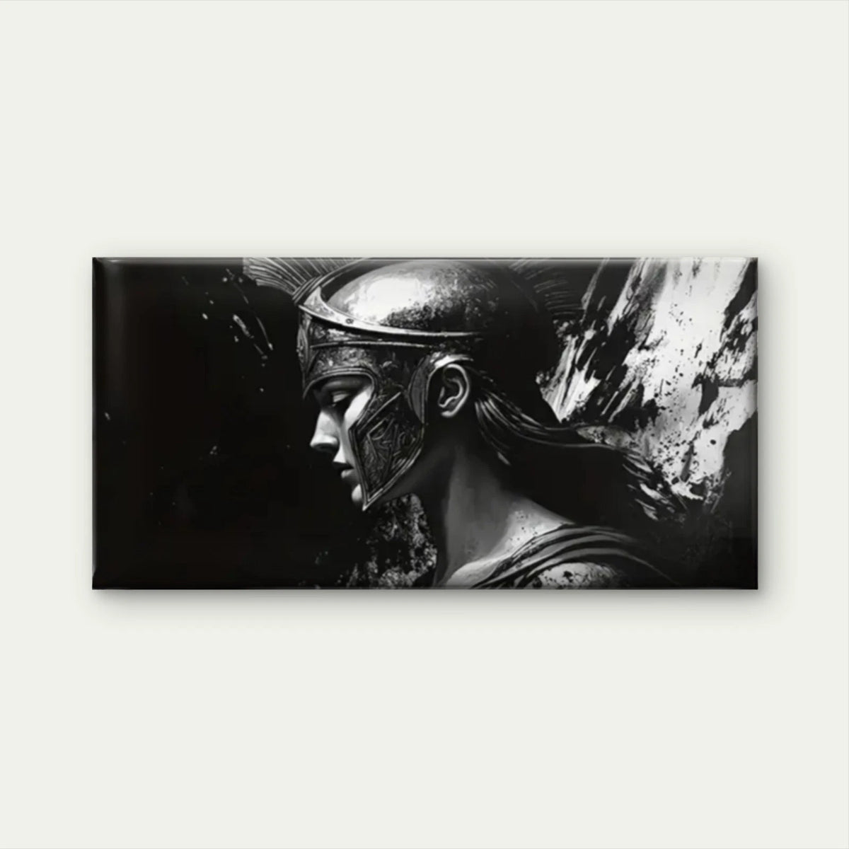 Black White Roman Soldiers Wall Art Canvas Office Home Room Framed 120x60cm