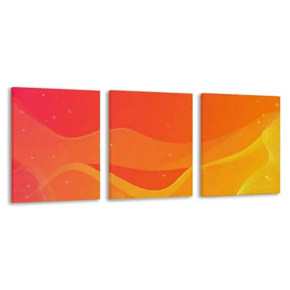 3pcs Red and orange Gradient Abstract Wave Line Wall Art Set Canvas Framed 50x70cm - High Quality Print 100% Australian Made Wall Canvas Ready to Hang