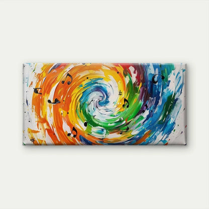 Abstract Music Notes Wall Art Canvas Office Home Room Framed 120x60cm