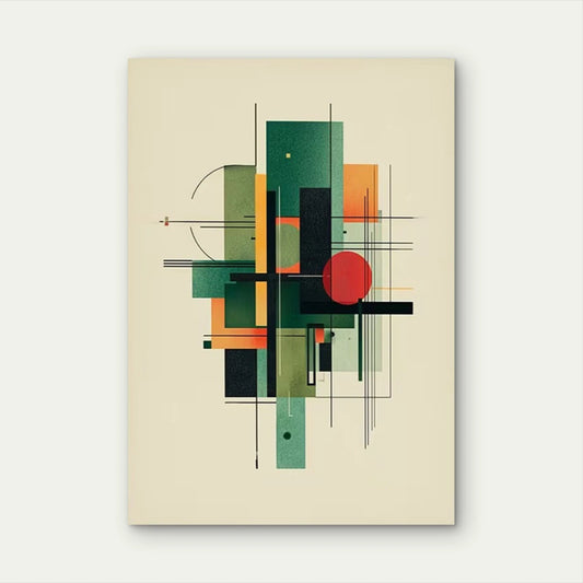 Bauhaus Exhibition Geometric Shapes  60x90cm Metal Print Ready to Hang