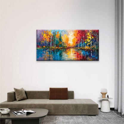 Colorful Forest Abstract Wall Art Canvas Office Home Room Framed 120x60cm