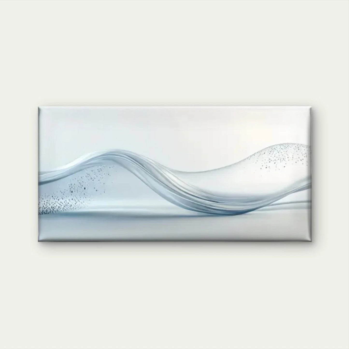Wave Abstract White Wall Art Canvas Office Home Room Framed 120x60cm