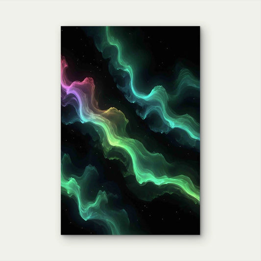 Colors Spectrum Green White Blue 60x90cm Metal Print Ready to Hang