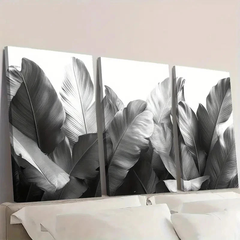3pcs Tropical Jungle Palm Leaf JF   Wall Art Set Canvas Framed 40x60cm - High Quality Print 100% Australian Made Wall Canvas Ready to Hang