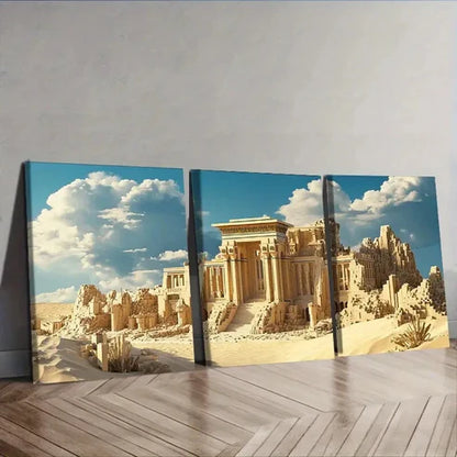 3pcs Photograph of an Ancient City Wall Art Set Canvas Unframed - High Quality Print 100% Australian Made Wall Canvas