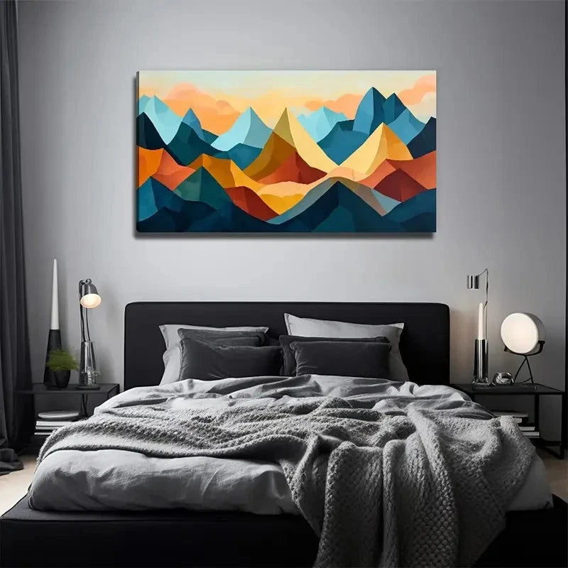Abstract Mountain Decorative Wall Art Canvas Office Home Room Framed 120x60cm