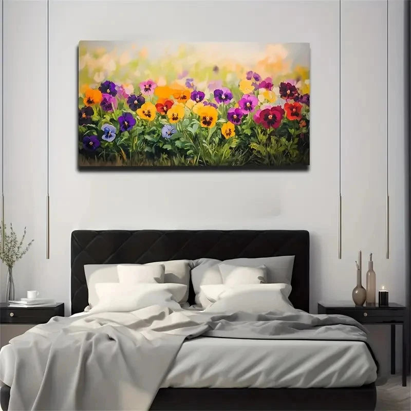 Hard Blooming Trumpet Flower Wall Art Canvas Office Home Room Framed 120x60cm