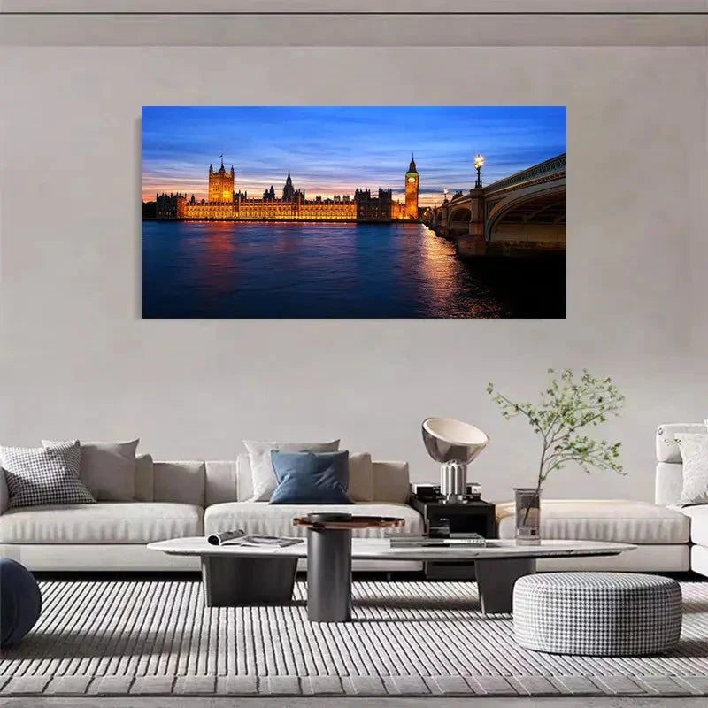 London Big Ben Sunset Décor Wall Art Canvas Office Home Room Framed 120x60cm - Bella Home Decor
