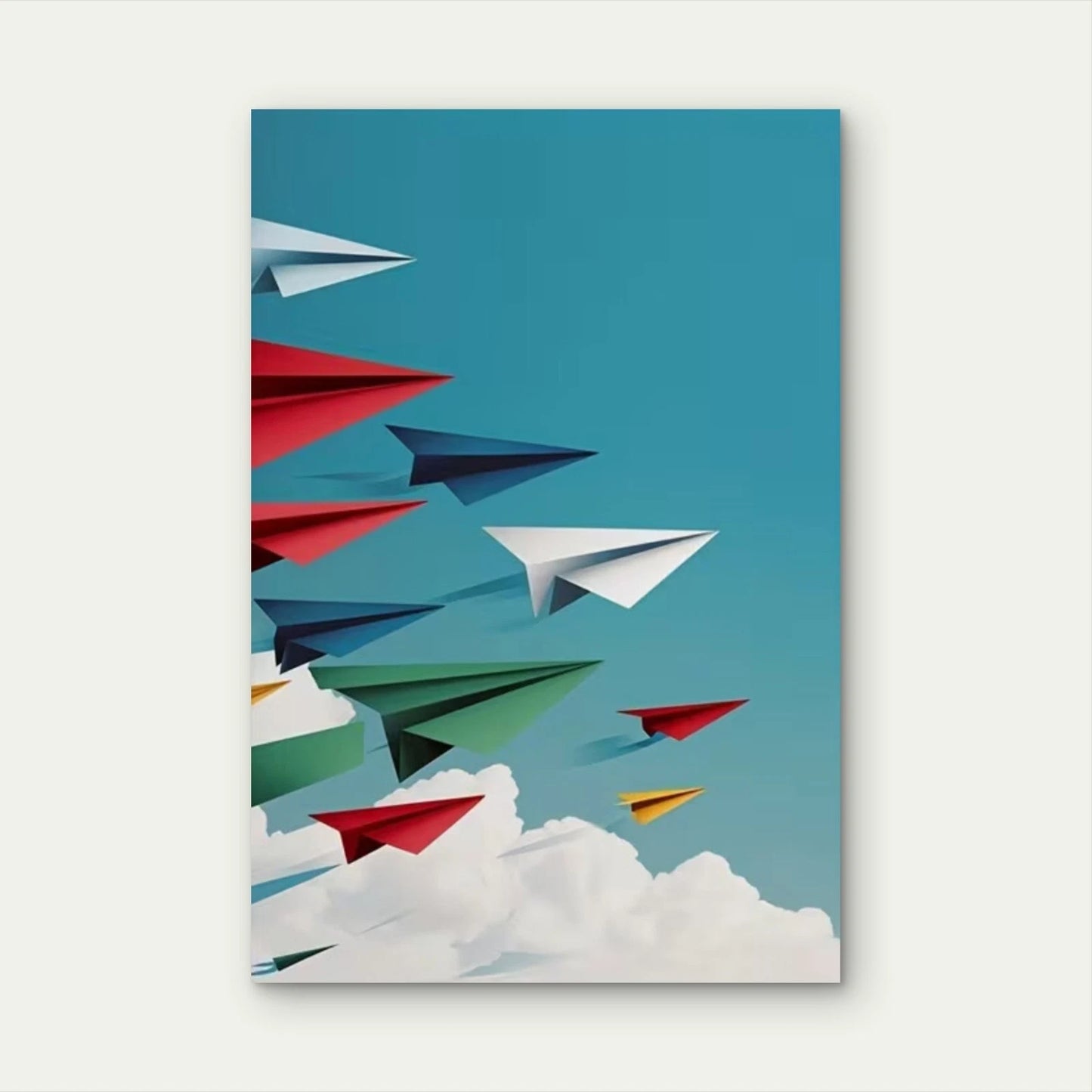 Colorful Paper Planes Soar Metal Print Ready to Hang