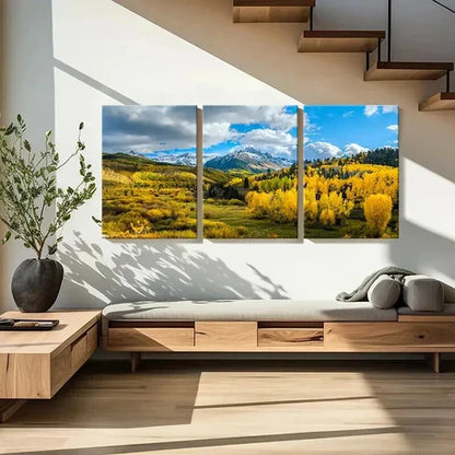 3pcs Vibrant Autumn Mountain Landscape Wall Art Canvas Unframed - High Quality Print 100% Australian Made Wall Canvas
