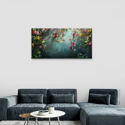 Floral Arrangement Pink Yellow Wall Art Canvas Office Home Room Framed 120x60cm