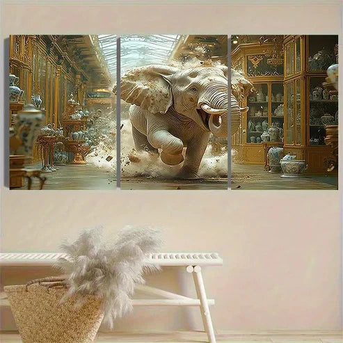 3pcs Majestic Elephant Wall Art Canvas Unframed - High Quality Print 100% Australian Made Wall Canvas