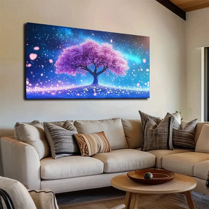 The Glowing Cherry Blossom Wall Art canvas office home room framed 120x60cm - Bella Home Decor