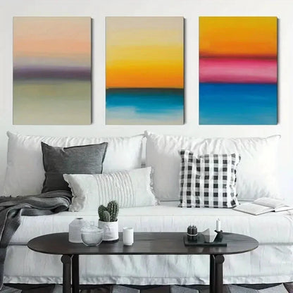 3pcs Minimalist Design in Pastel & Vibrant Hues Metal Print Ready to Hang Art