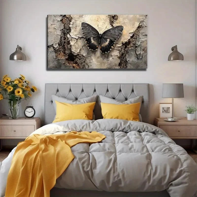 Black Butterfly Perfect Wall Art Canvas Office Home Room Framed 120x60cm