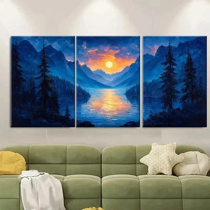 3pcs Columbia Gorge Oregon Landscape Q  Wall Art Set Canvas Framed 60x90cm - High Quality Print 100% Australian Made Wall Canvas Ready to Hang - Bella Home Decor