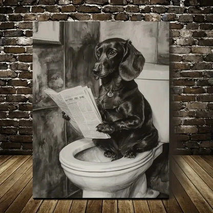 Beautiful Contemporary Dachshund Dog Painting 40x60cm Metal Print Ready to Hang - Bella Home Decor