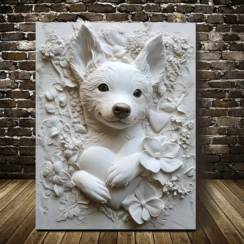 Puppy Love Theme Titled 'Choose Kindness Painting 40x60cm Metal Print Ready to Hang - Bella Home Decor