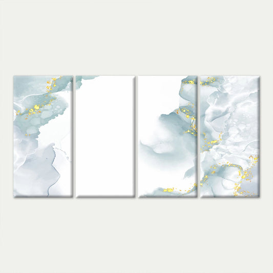 4pcs Minimalist Blue and Gold Alcohol Ink Wall Art Canvas Framed 45x80cm - High Quality Print 100% Australian Made Wall Canvas Ready to Hang
