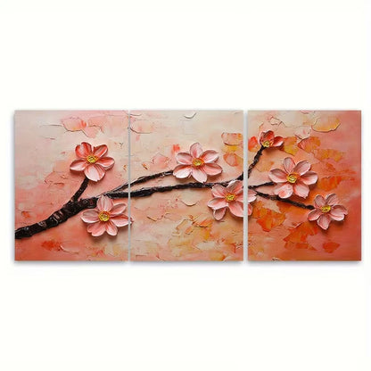 3pcs Cherry Blossom Branch Painting Artwork Wall Art Set Canvas Framed 60x90cm - High Quality Print 100% Australian Made Wall Canvas Ready to Hang - Bella Home Decor