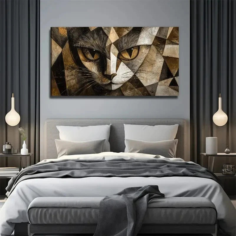 Hero Cat Modern Bohemian Wall Art Canvas Office Home Room Framed 120x60cm