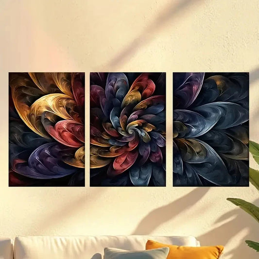 3pcs a colorful flower with many colors Wall Art Set Canvas Framed 60x90cm - High Quality Print 100% Australian Made Wall Canvas Ready to Hang
