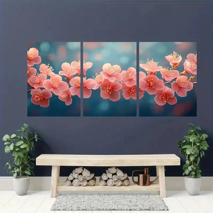 3pcs Lagerstroemia Flower Painting Print Metal Print Ready to Hang Art - Bella Home Decor