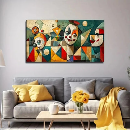 Funny Clown Perfect Wall Art Canvas Office Home Room Framed 120x60cm