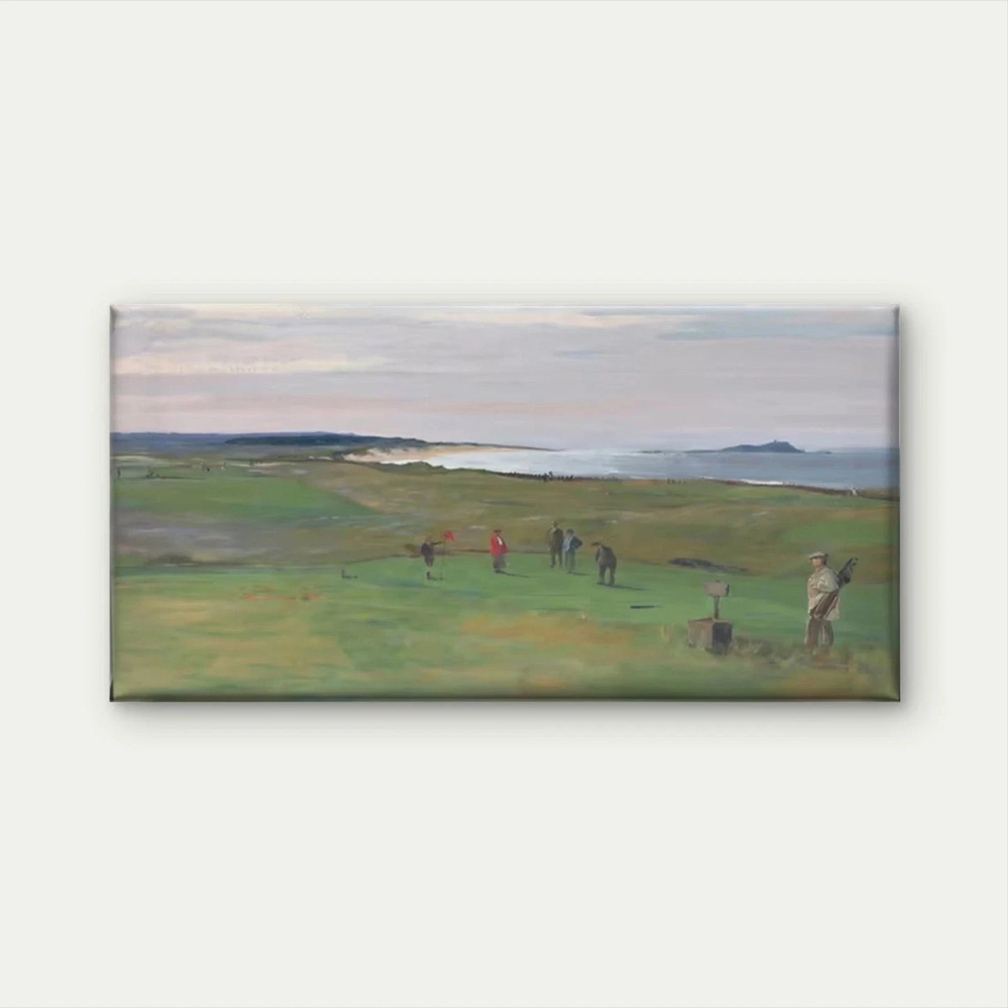 Coastal Golf Course Landscape Wall Art Canvas Office Home Room Framed 120x60cm