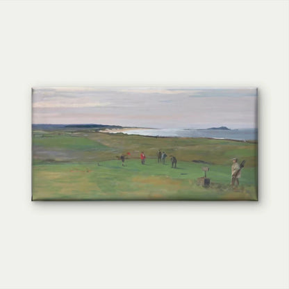 Coastal Golf Course Landscape Wall Art Canvas Office Home Room Framed 120x60cm