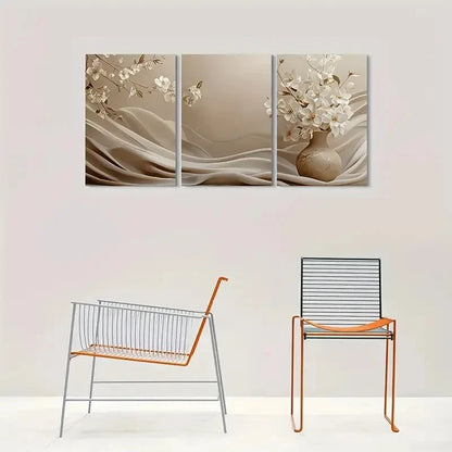 3pcs Painting Modern Abstract Floral Wall Art Set Canvas Framed 60x90cm - High Quality Print 100% Australian Made Wall Canvas Ready to Hang