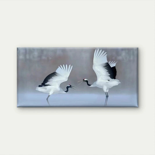 Elegant Red Crowned Cranes Wall Art Canvas Office Home Room Framed 120x60cm