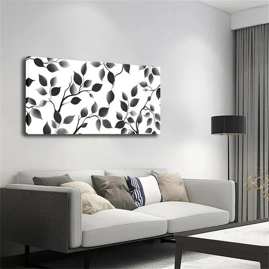 Minimalist Leaf And Branch Wall Art Canvas Office Home Room Framed 120x60cm
