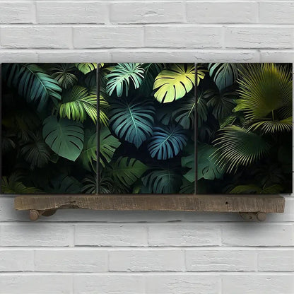3pcs Leaves Green Plants Under The Sunshine Metal Print Ready to Hang Art - Bella Home Decor