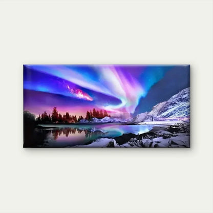 Vibrant Aurora Borealis Modern Wall Art Canvas Office Home Room Framed 120x60cm
