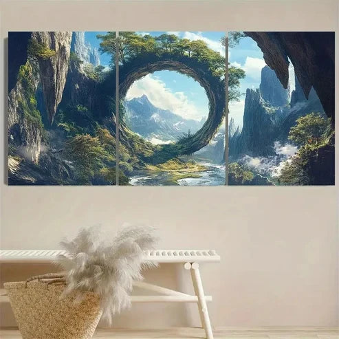 3pcs Circle of Nature Wall Art Set Canvas Unframed - High Quality Print 100% Australian Made Wall Canvas