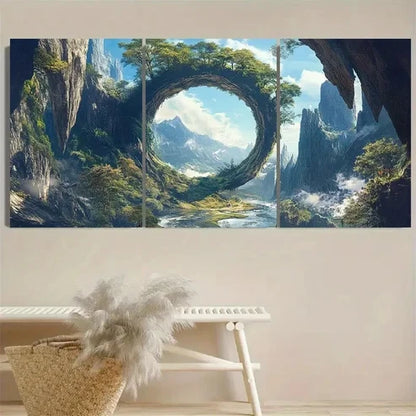 3pcs Circle of Nature Wall Art Set Canvas Unframed - High Quality Print 100% Australian Made Wall Canvas
