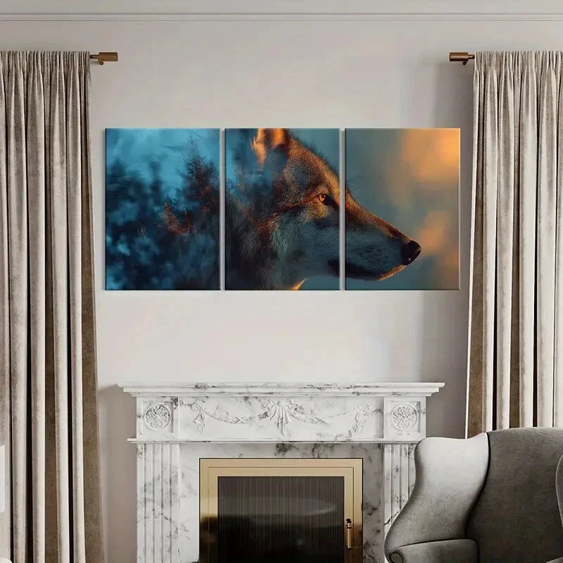 3pcs Wildlife Decor Forest Scene Metal Print Ready to Hang Art - Bella Home Decor