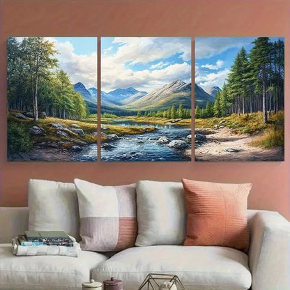 3pcs Lochnagar Munros Ballochbuie Forest Design Metal Print Ready to Hang Art - Bella Home Decor